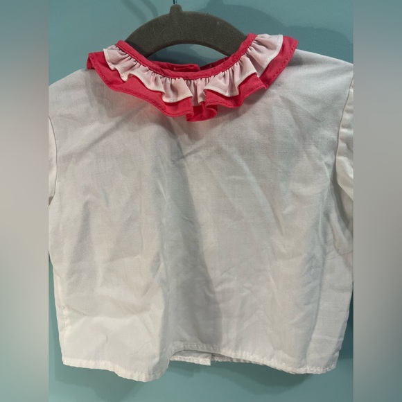 Vintage Eatons White Ruffle Neck Shirt (size 12 months) - Picture 2 of 8